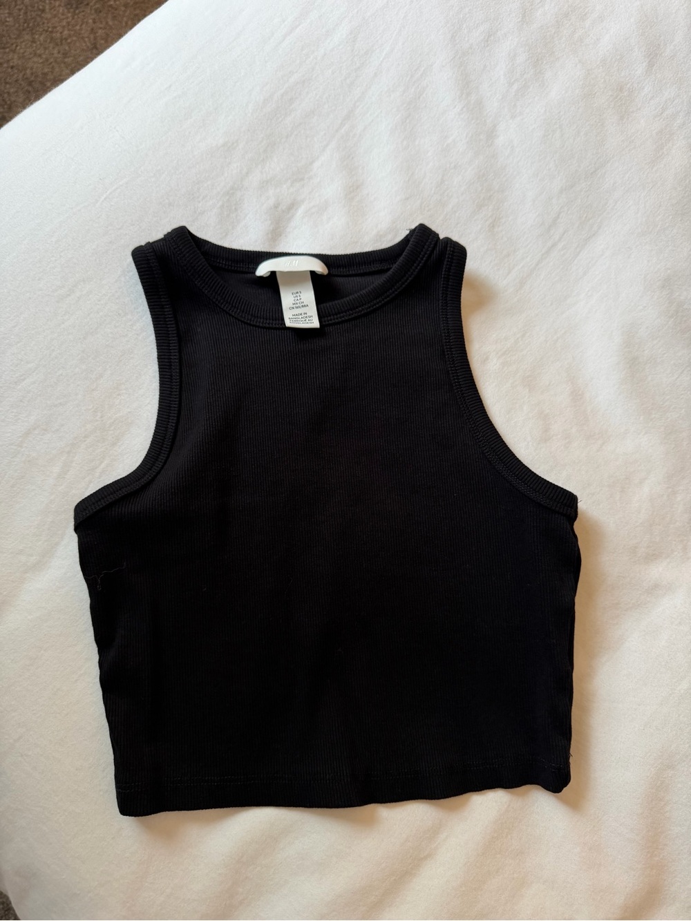 H&M Black Ribbed Cropped Tank Top